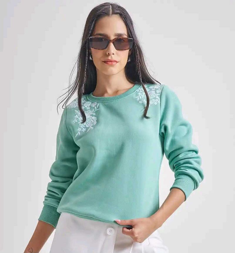 Mint Green Embroidered Top
