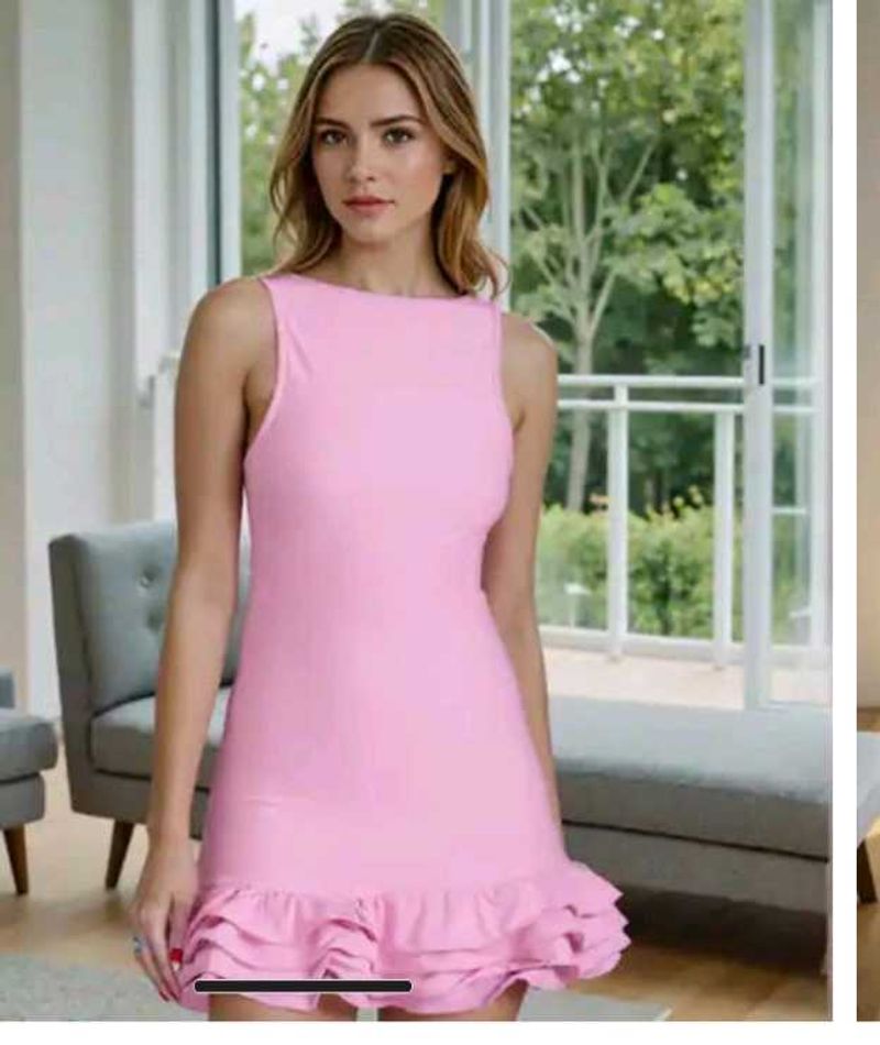 Shein - New with tag- Pink Ruffle Mini Dress