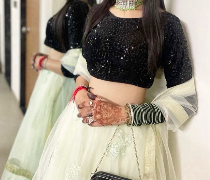 Sequin Black Lehenga Choli