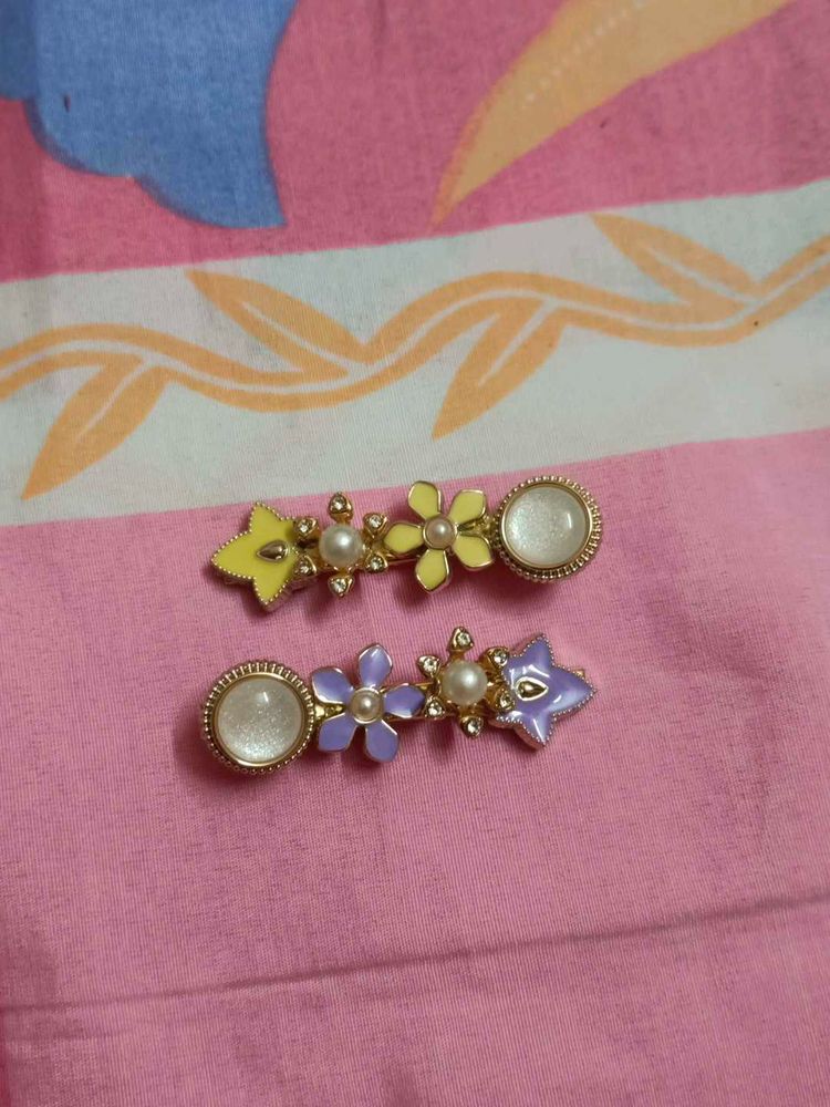 Floral Hair Clips - Set of 2