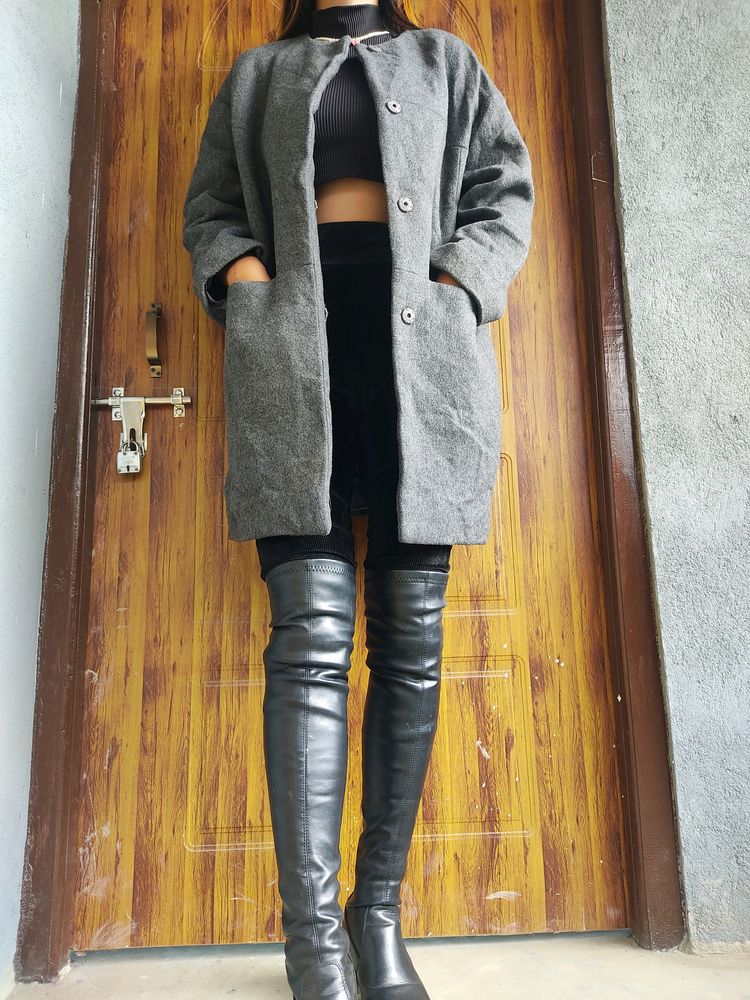 Korean Dark Grey Coat
