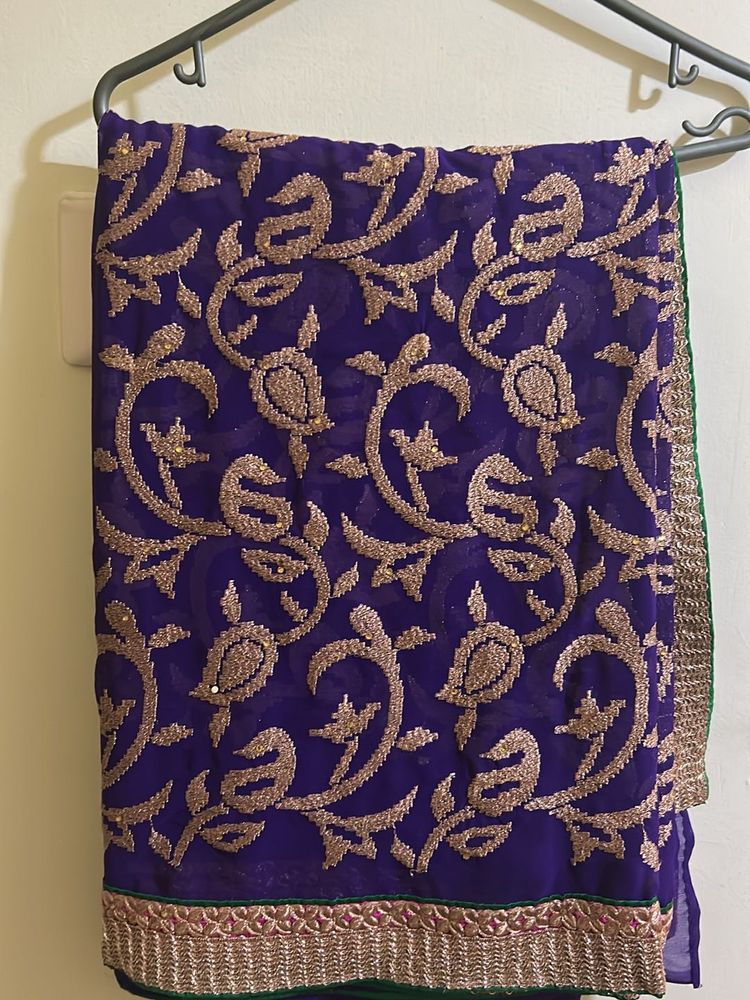 Party wear Saree Zari Work