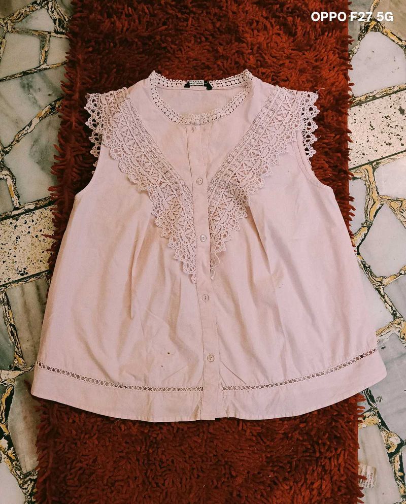 Cotton Shirt With Laces