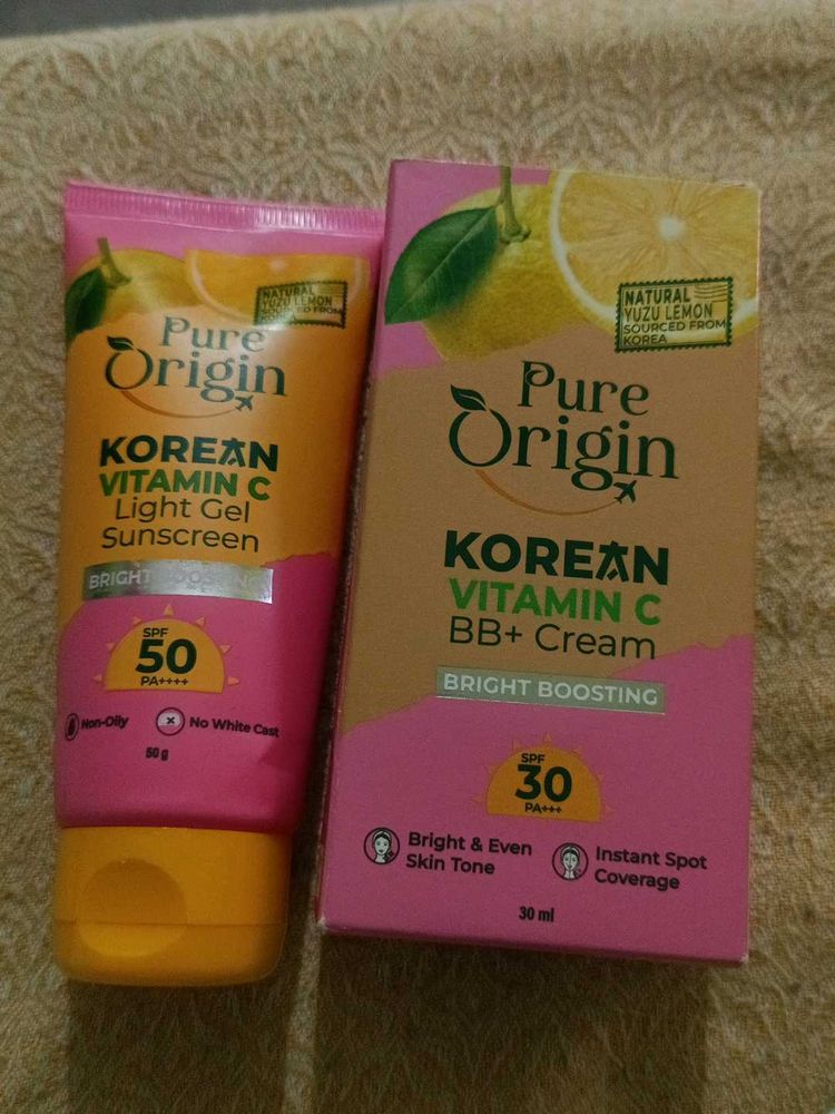 Pure Origin Sunscreen And BB+ Cream