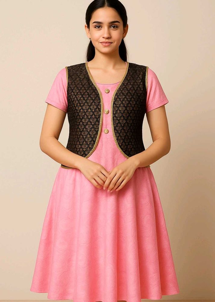 🩷Pink Knee Length Gown