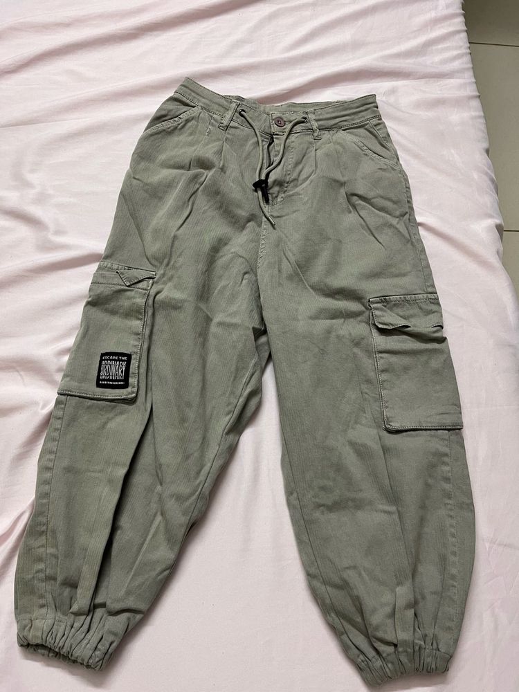 Grey Cargo Joggers