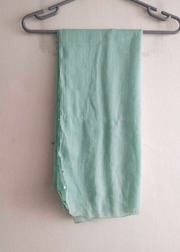 Seafoam Green Dupatta with Sequins