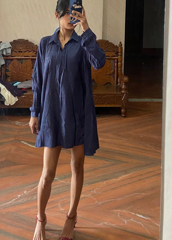 Navy Blue Shirt Dress