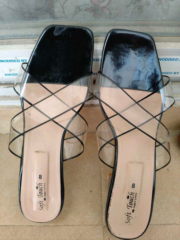 Black Transparent Heels