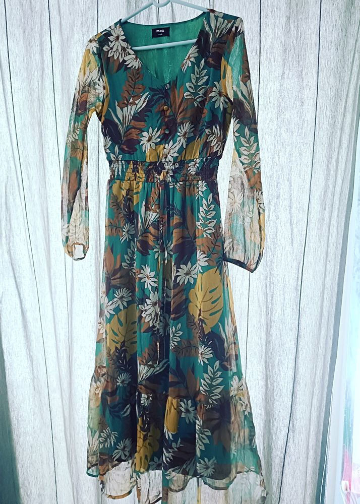 Multicolor Floral Freel Dress From max