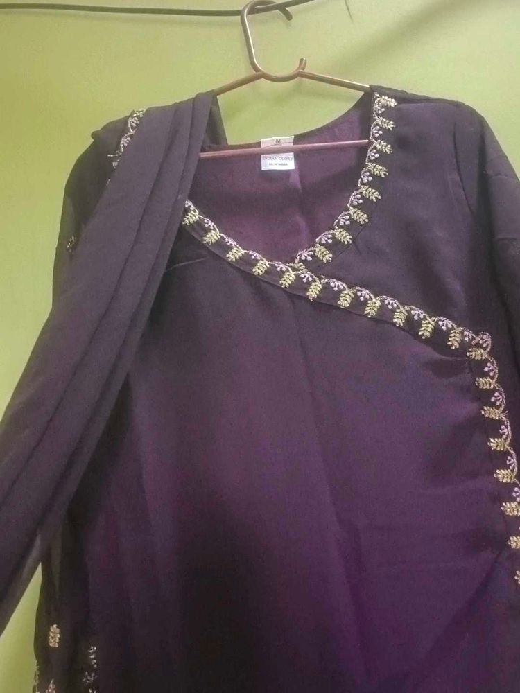 Elegant Embellished Purple Tunic