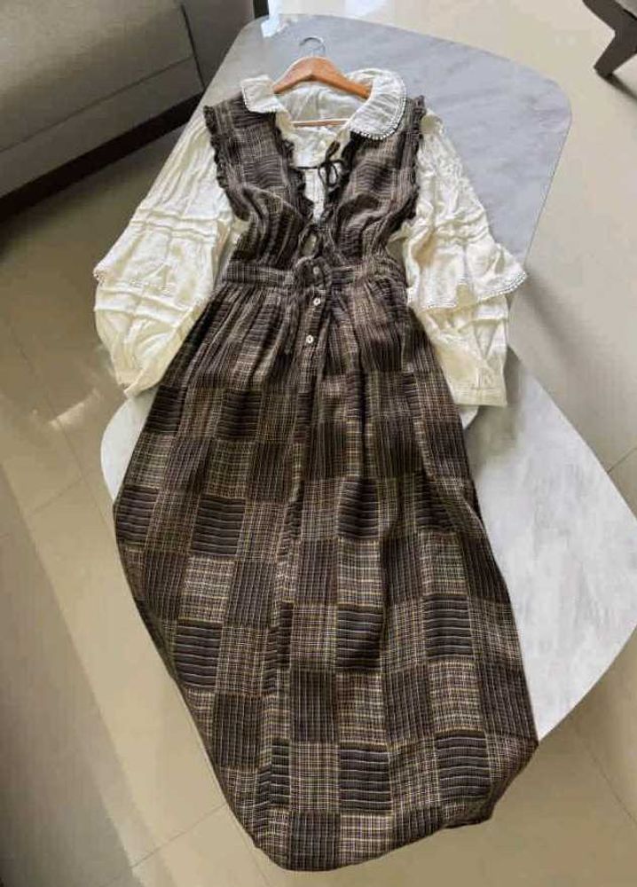VINTAGE PLAID DRESS WITH TOP