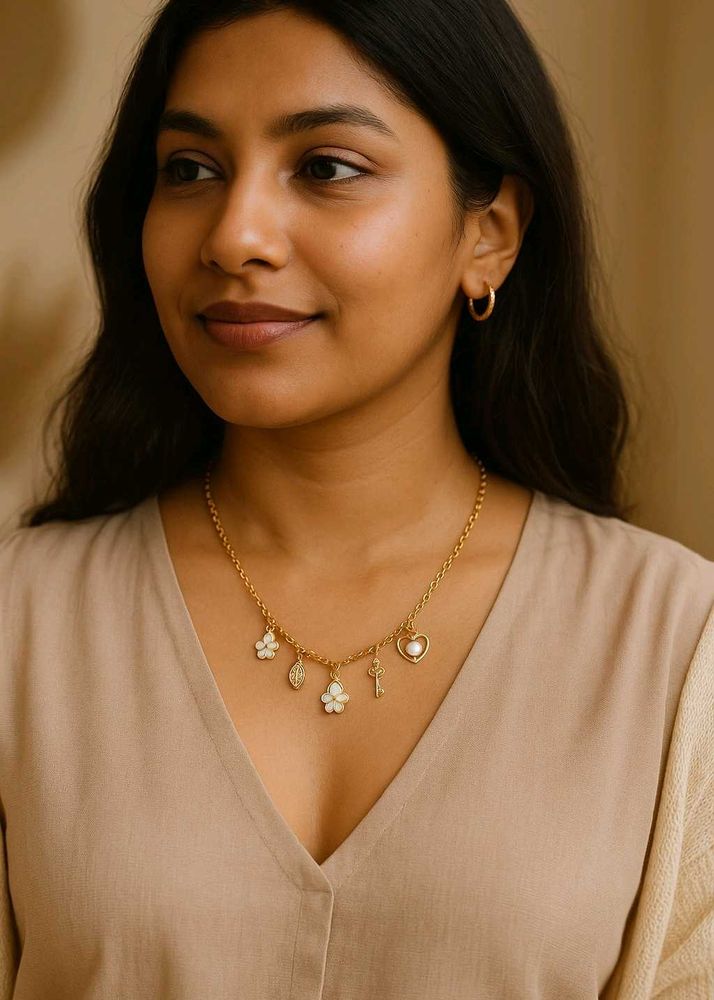 Gold Charm Necklace Layers