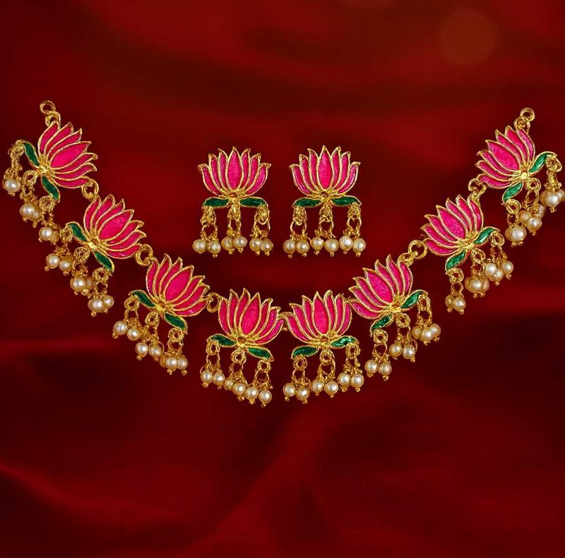 Lotus Necklace &amp; Earring Set