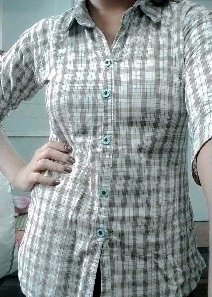 Plaid Button-Down Shirt
