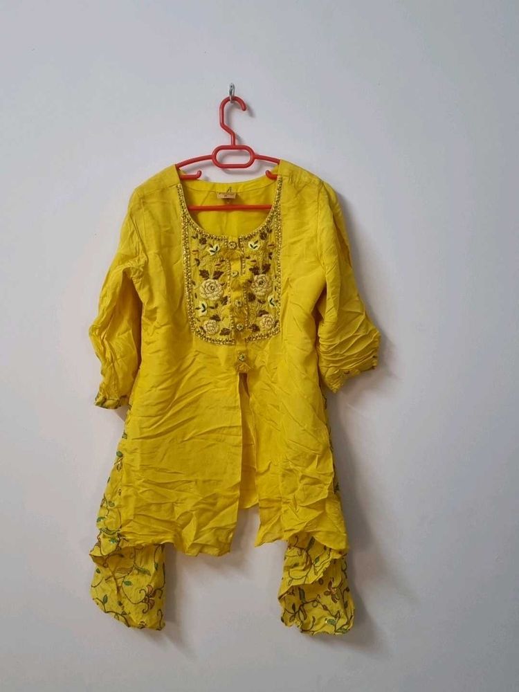 Yellow Embroidered Kurta Set