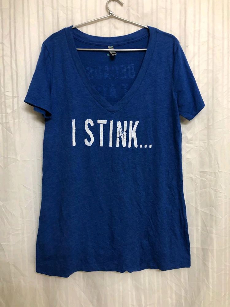 Next Level Blue V Neck T Shirt