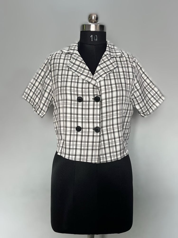 Checkered Crop Shirt