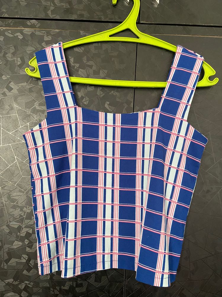 Square print Crop Top