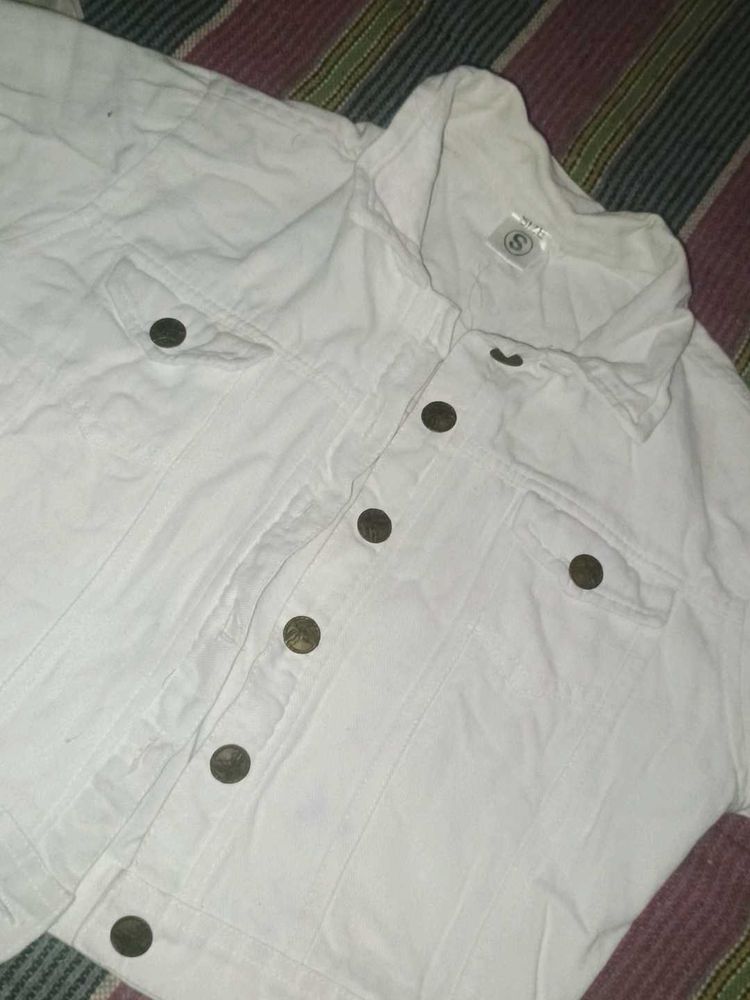 White Denim Jacket - Size Small