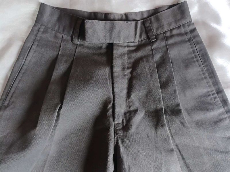 Elegant Grey Pleated Formal Trousers for Men