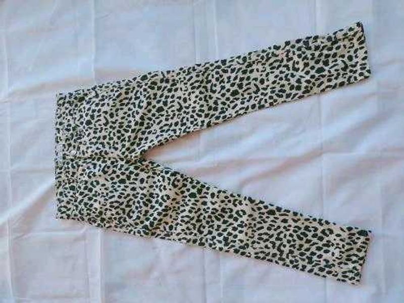 Cheetah Print Denim Jeans