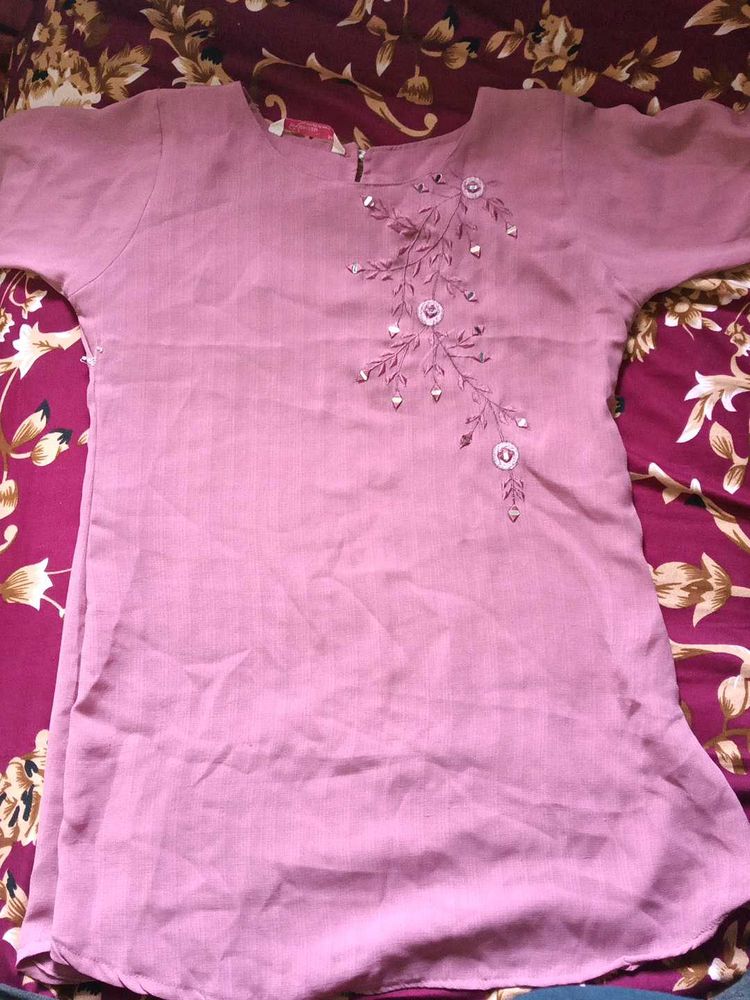 Dusty Rose Embroidered Tunic