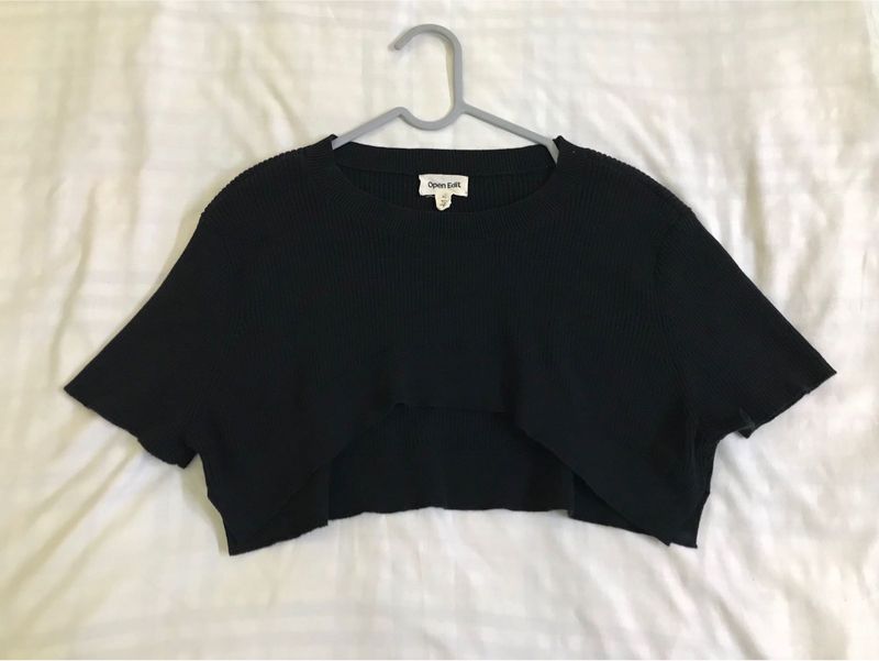 Black Crop Top Fits S/M
