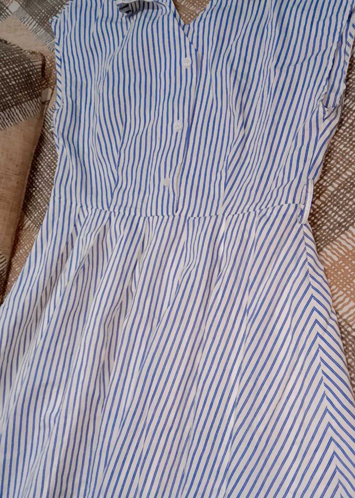 Blue &amp; White Striped Dress