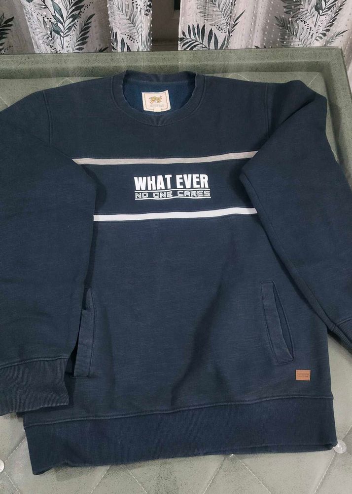 Navy Graphic Print Sweatshirt