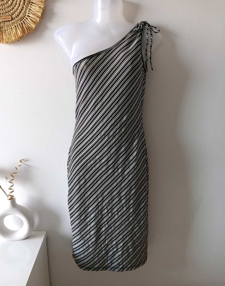 Pinteresty Striped One Shoulder Dress From Europe