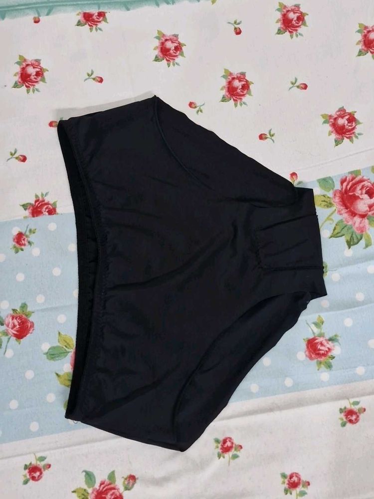Black High-Waisted Swim Bottom