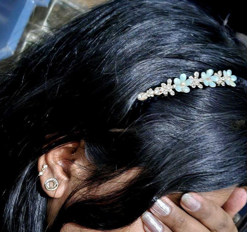 Floral Headband / Soft glam stones