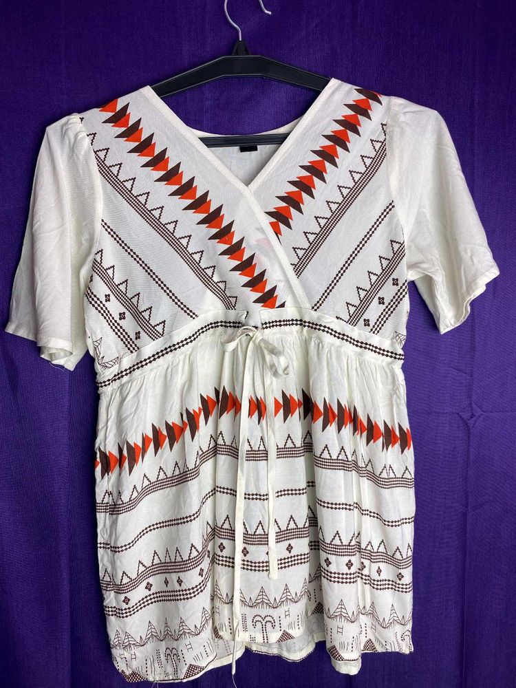White Embroidered Top