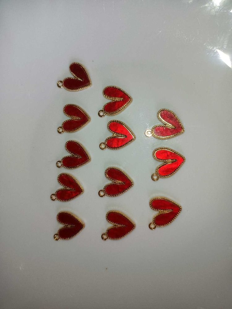 12-Heart Charms