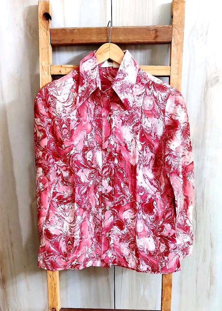 Printed Shirt Minor Stain Back Side Size-32-34