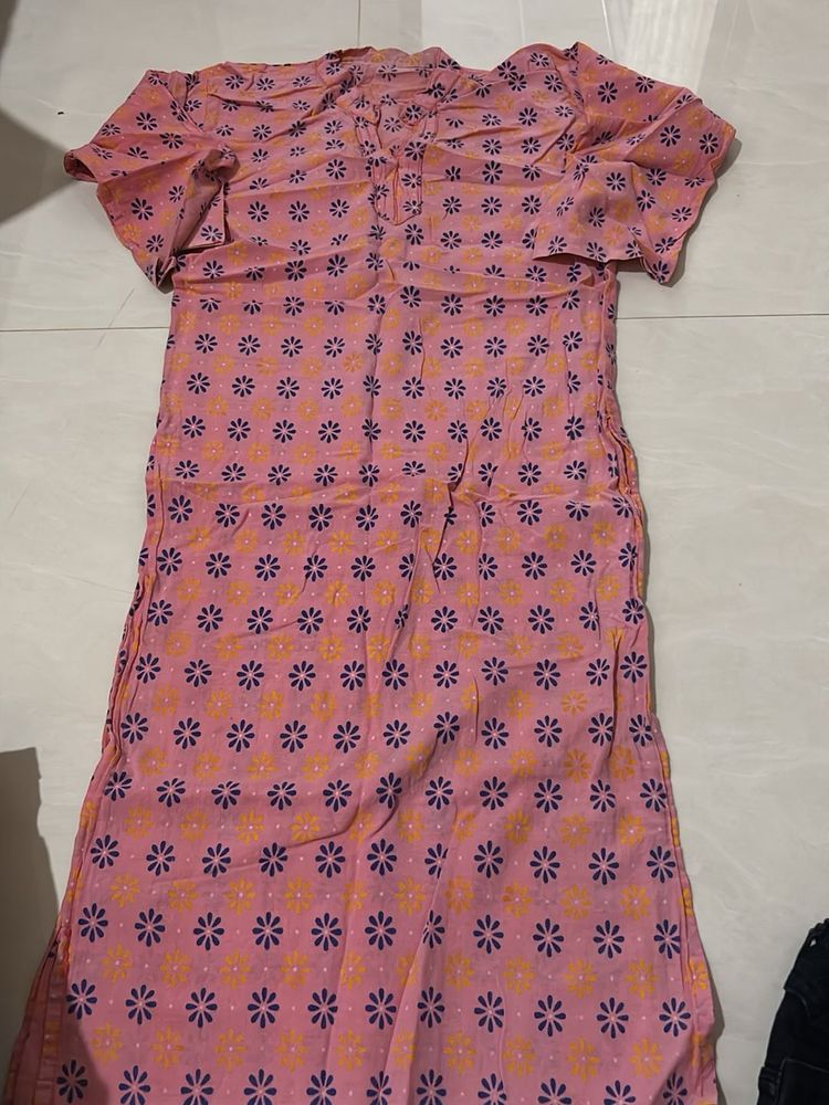 Pink Floral Print Dress