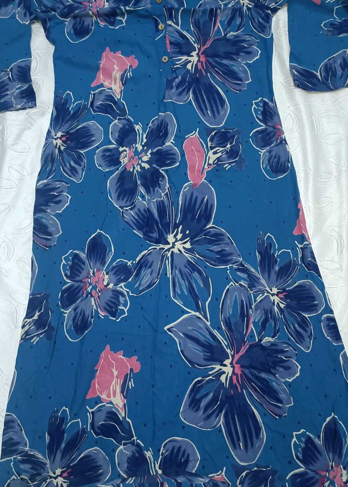 Zudio Floral Print Long Sleeve Kurti