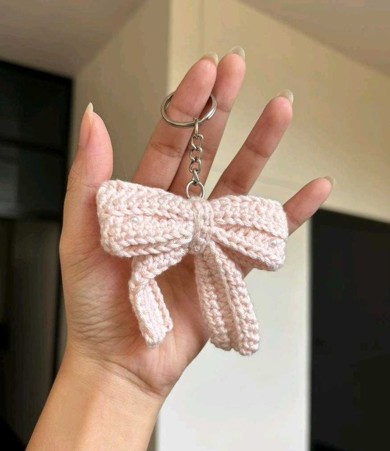 Crochet Bow Keychain