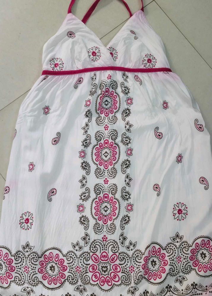 White Floral Halter Sundress