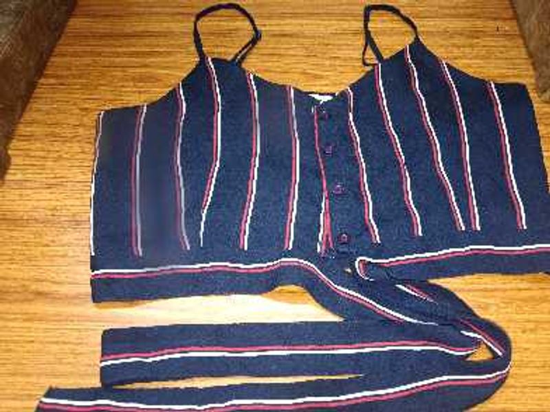 Striped Crop Top with Tie