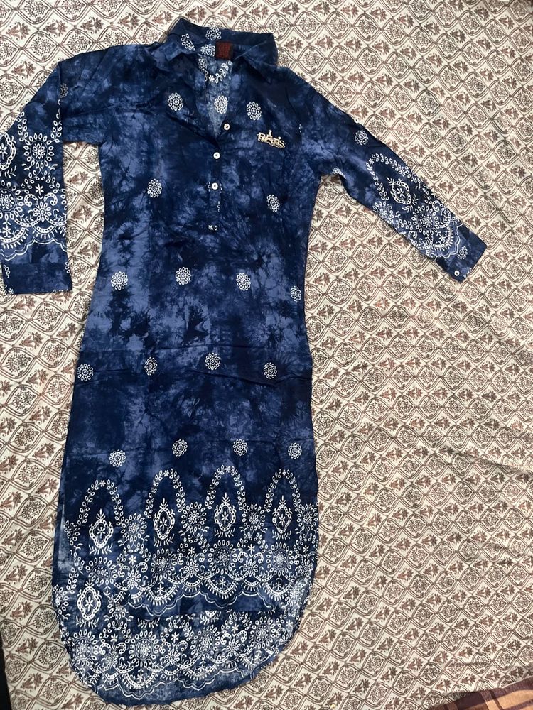 Blue Tie-Dye Kurti