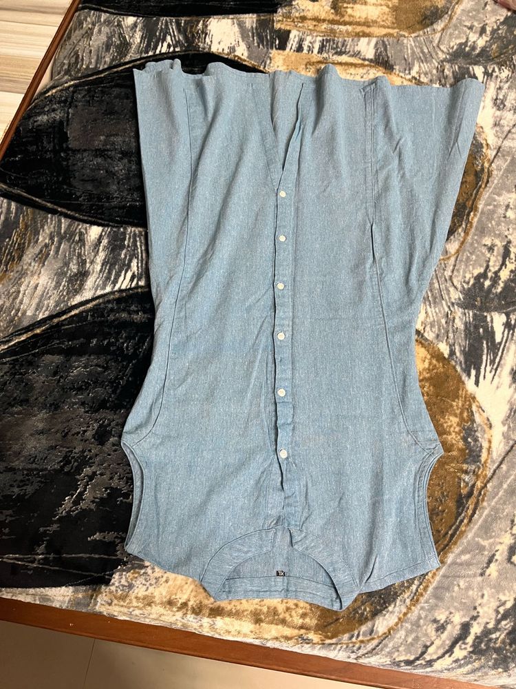 Light Blue Denim Shirt with black pant