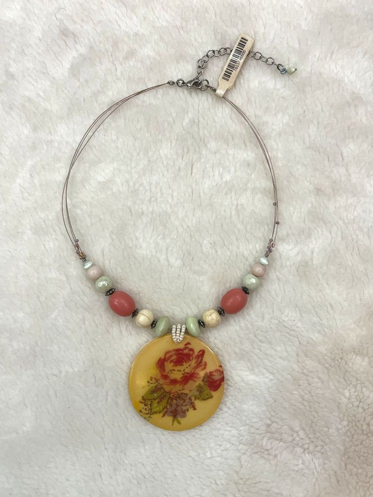 y2k beaded pendant necklace