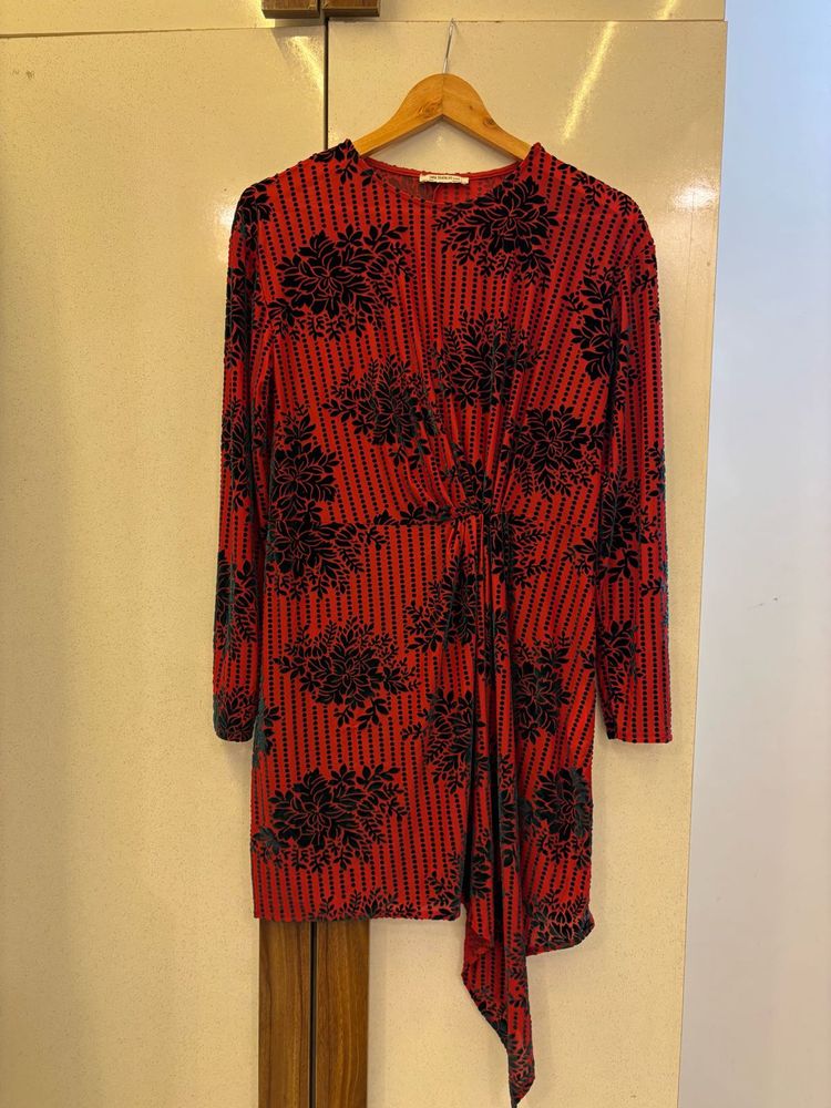 Red Floral Print Dress