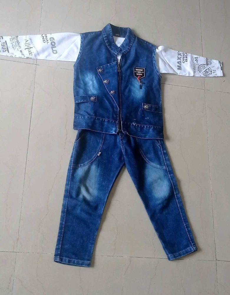 3 Piece Denim Dress For Boys