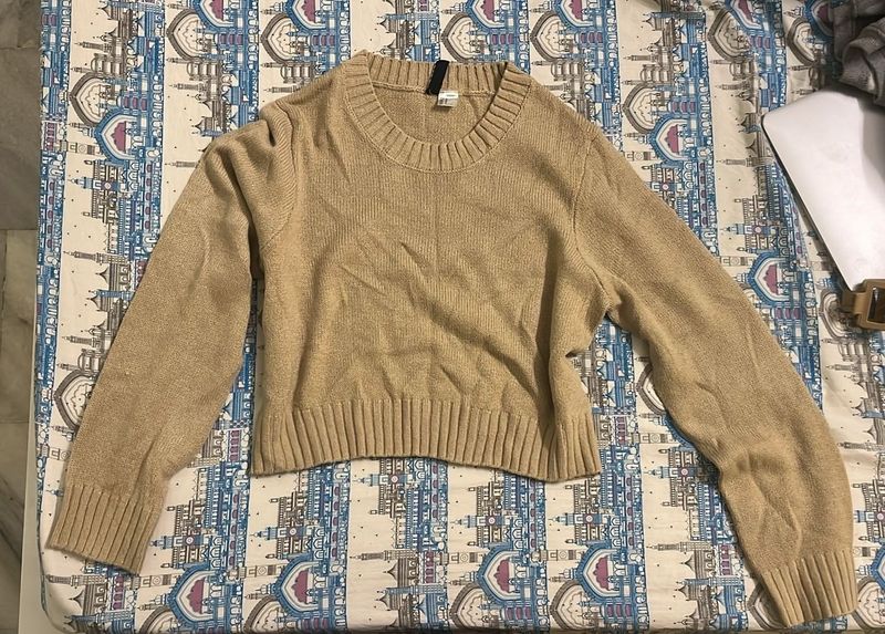 Beige Knit Pullover Sweater