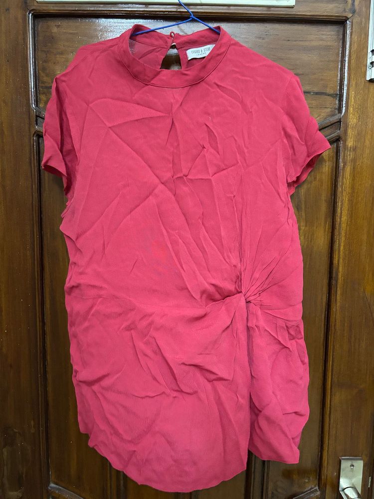 Pink Twist-Front Top