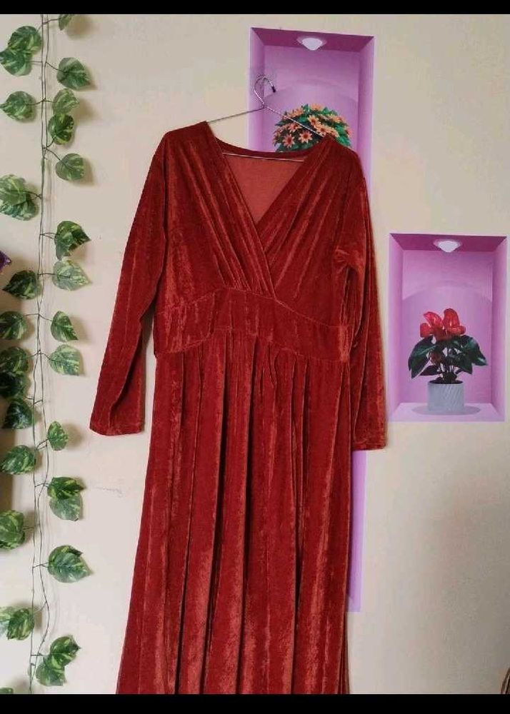 Velvet Rust Colour Gown