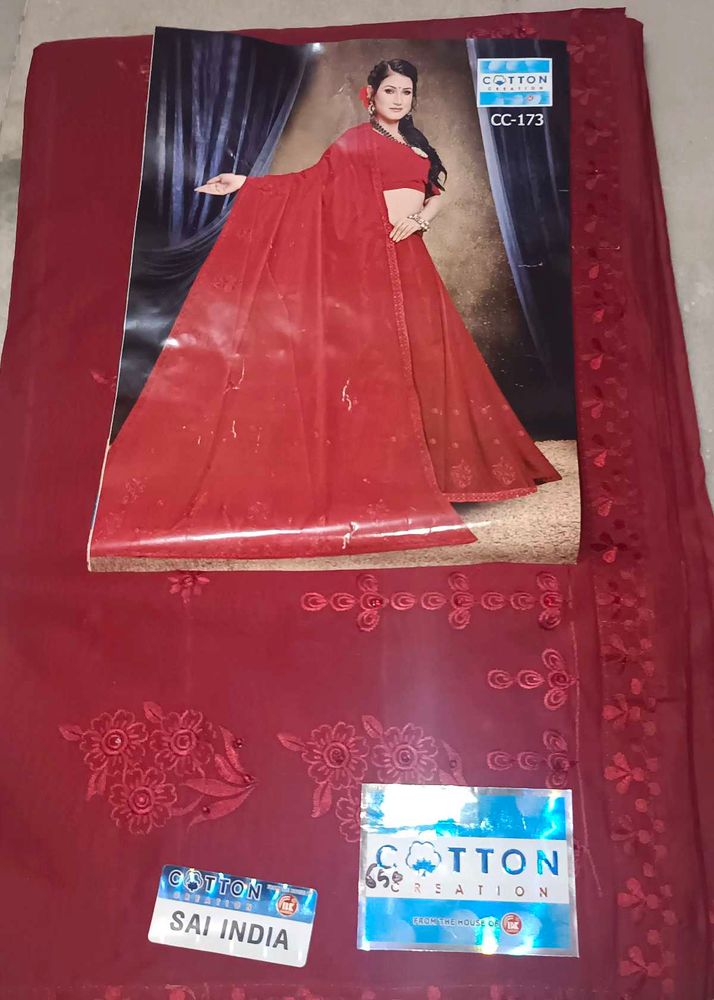 Elegant Maroon Saree